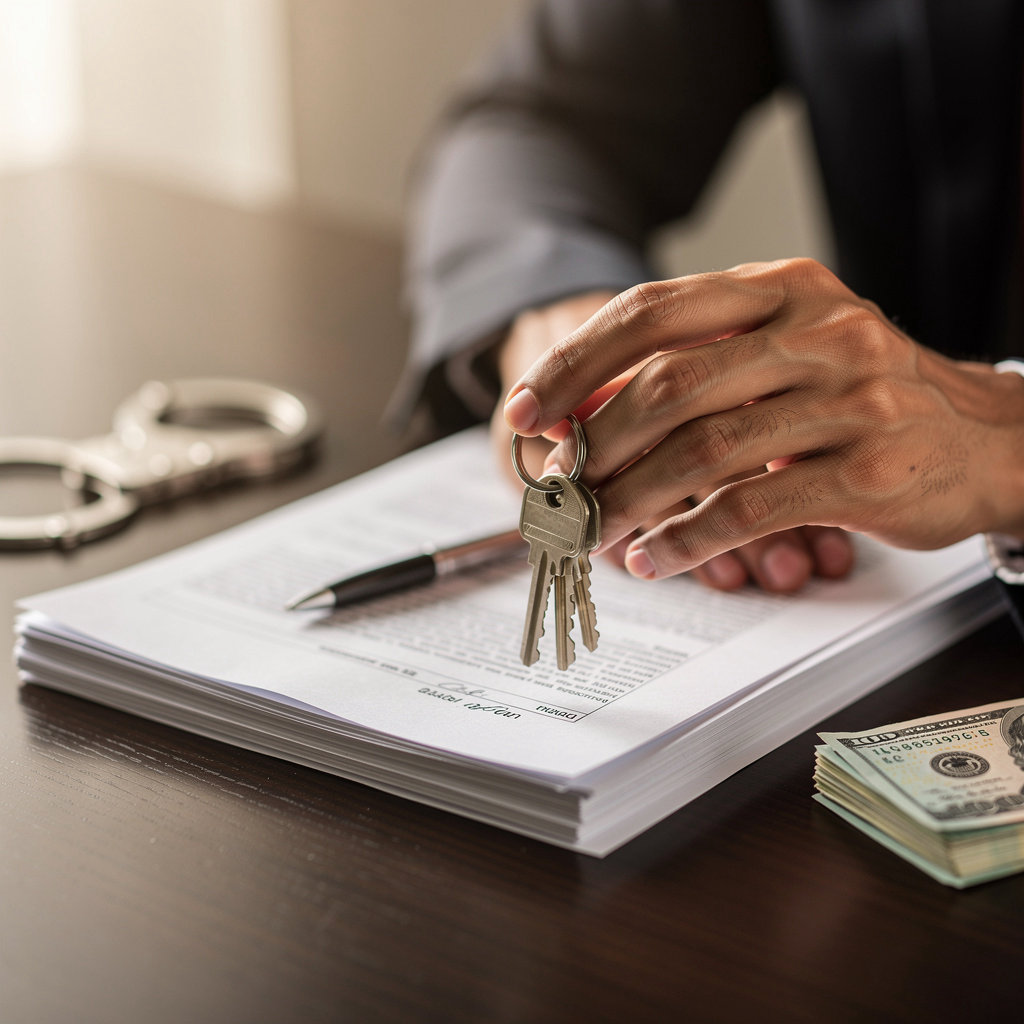 Another Chance Bail Bonds agent explaining the bail bond process to a client in Baton Rouge, Louisiana